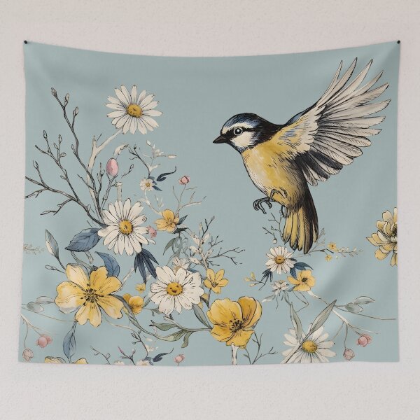 Item preview, Vintage Botanical Bird and Wildflower Aesthetic designed and sold by MAGICKEY2024.