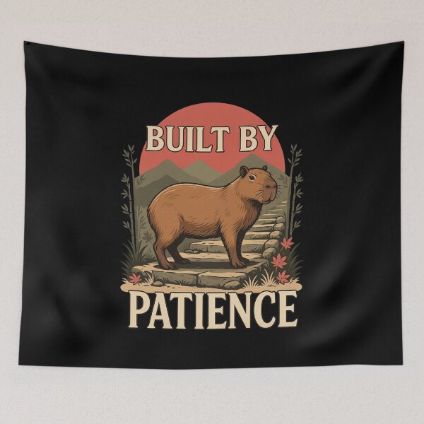 Item preview, Built by Patience Capybara – Vintage Stoic Zen Design designed and sold by No Excuses Supply.