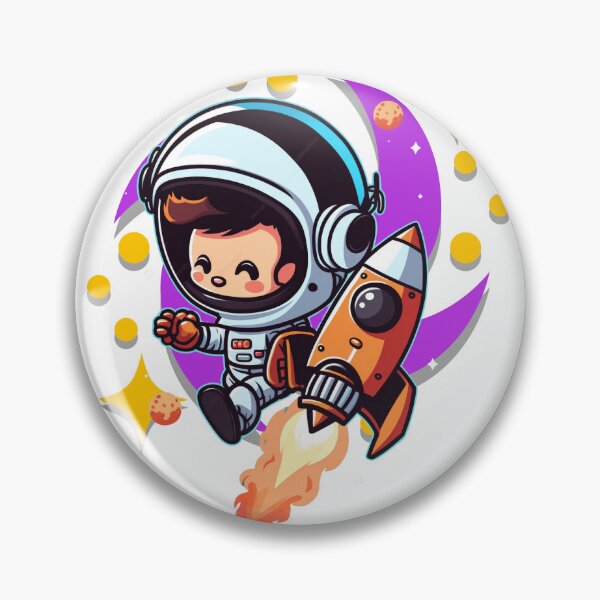 Item preview, Cute Kawaii Astronaut Riding Rocket Cartoon Space Adventure designed and sold by Szpaku desart .