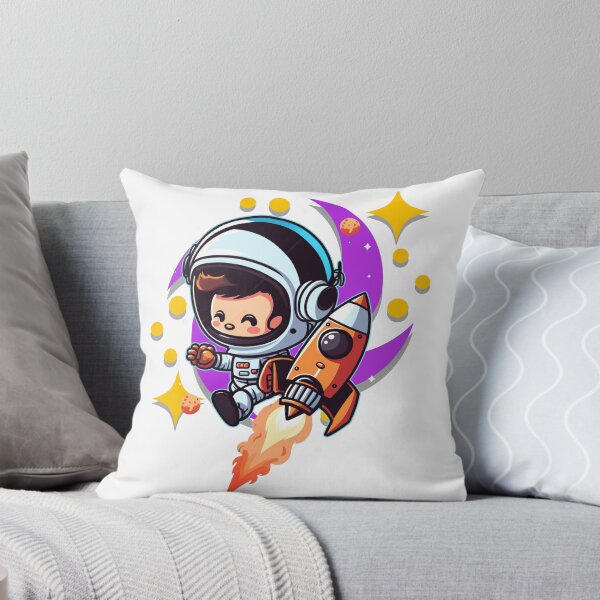 Item preview, Cute Kawaii Astronaut Riding Rocket Cartoon Space Adventure designed and sold by Szpaku desart .