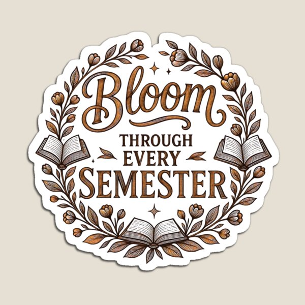 Item preview, Bloom Through Every Semester Burnished Leather Academia designed and sold by TrinovaCreates.