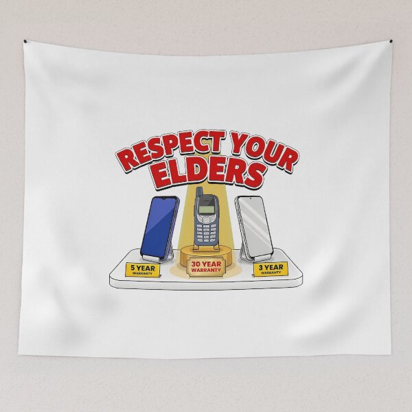 Item preview,  Respect Your Elders Phone Smartphone 3 Years. Keypad Phone 30 Years. designed and sold by AleksandraJac05.