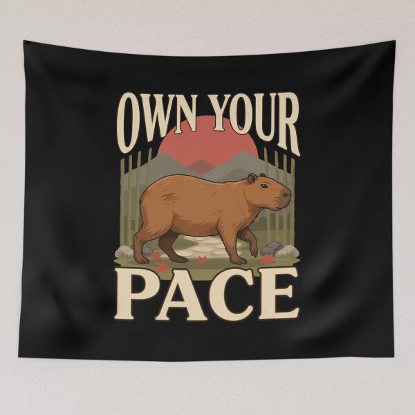 Item preview, Own Your Pace Capybara – Vintage Stoic Zen Design designed and sold by No Excuses Supply.