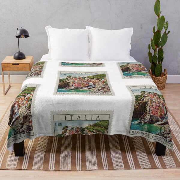 Item preview, Manarola Italy Cinque Terre Pastel Cliff Stamp Sticker designed and sold by stickercuffs.