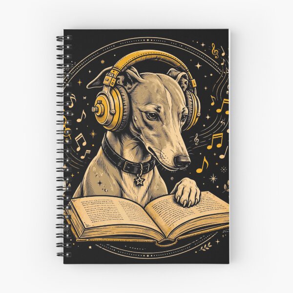 Item preview, Greyhound, lover of reading and good music designed and sold by ConElAlma.