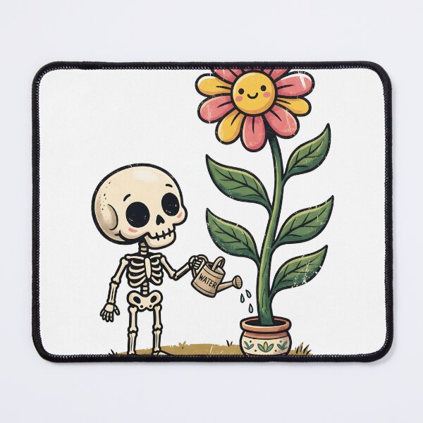 Item preview, Skeleton Watering Smiling Flower in Pot with Tiny Watering Can designed and sold by MisteryDesigner.