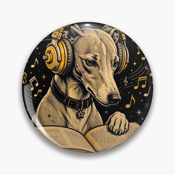 Item preview, Greyhound, lover of reading and good music designed and sold by ConElAlma.