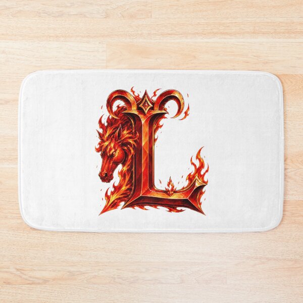 Item preview, Aries Emberstallion Flameglyph Letter L designed and sold by BlissBlvdShop.