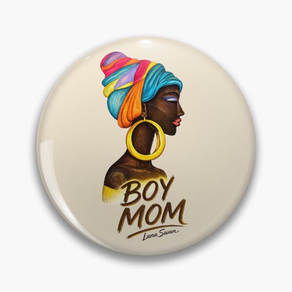 Item preview, BOY MOM | Black African Portrait | Afro Style Art by Lana Swan designed and sold by BlueberrySwan.