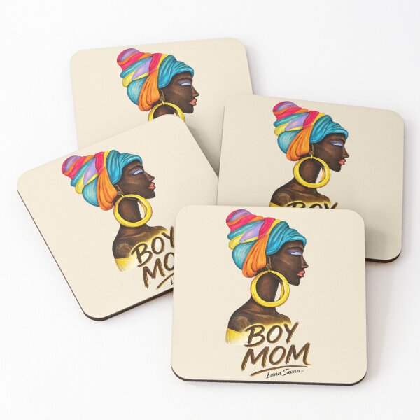 Item preview, BOY MOM | Black African Portrait | Afro Style Art by Lana Swan designed and sold by Baroness Swan.