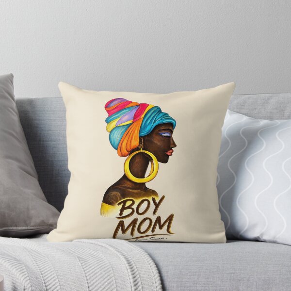 Item preview, BOY MOM | Black African Portrait | Afro Style Art by Lana Swan designed and sold by BlueberrySwan.