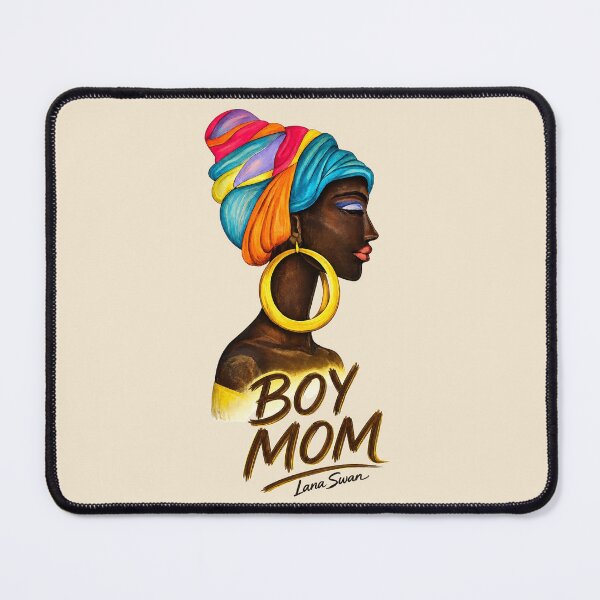 Item preview, BOY MOM | Black African Portrait | Afro Style Art by Lana Swan designed and sold by BlueberrySwan.