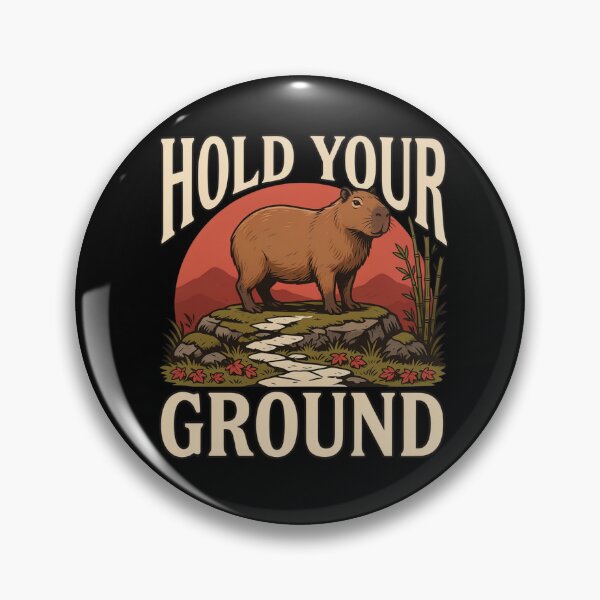 Item preview, Hold Your Ground Capybara – Vintage Stoic Zen Design designed and sold by No Excuses Supply.
