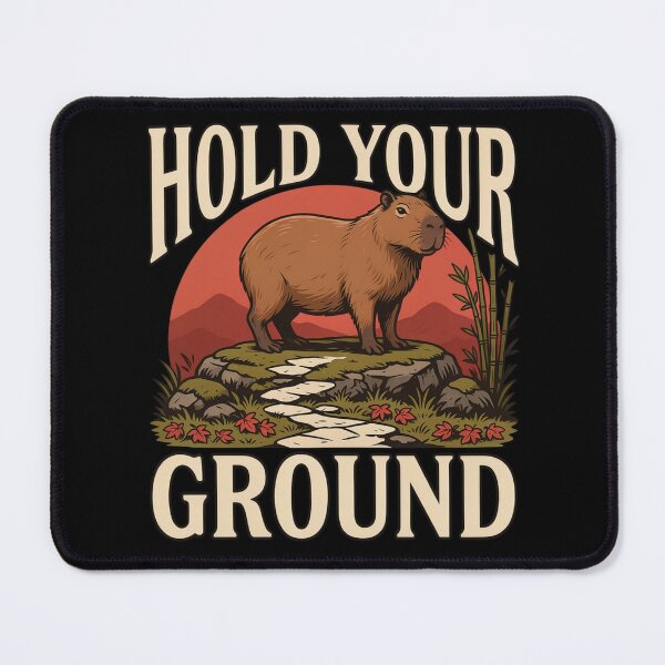 Item preview, Hold Your Ground Capybara – Vintage Stoic Zen Design designed and sold by No Excuses Supply.