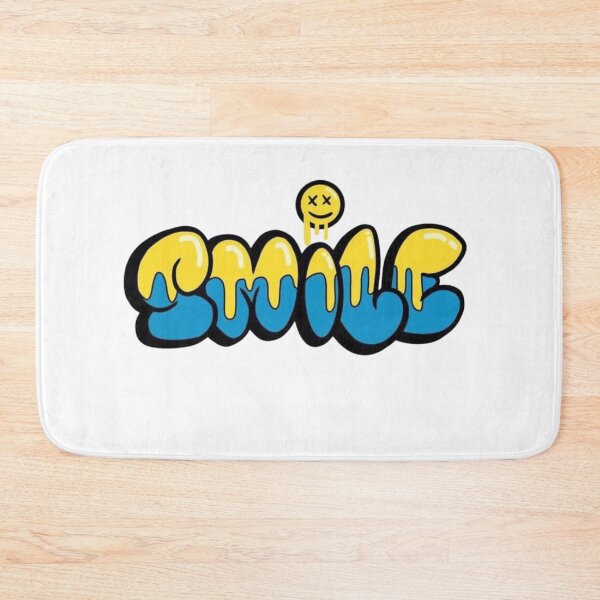 Item preview, Smile Drip Graffiti Street Art Yellow Blue Melted Smiley designed and sold by Jo Graphics.