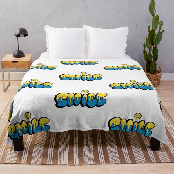 Item preview, Smile Drip Graffiti Street Art Yellow Blue Melted Smiley designed and sold by Jo Graphics.