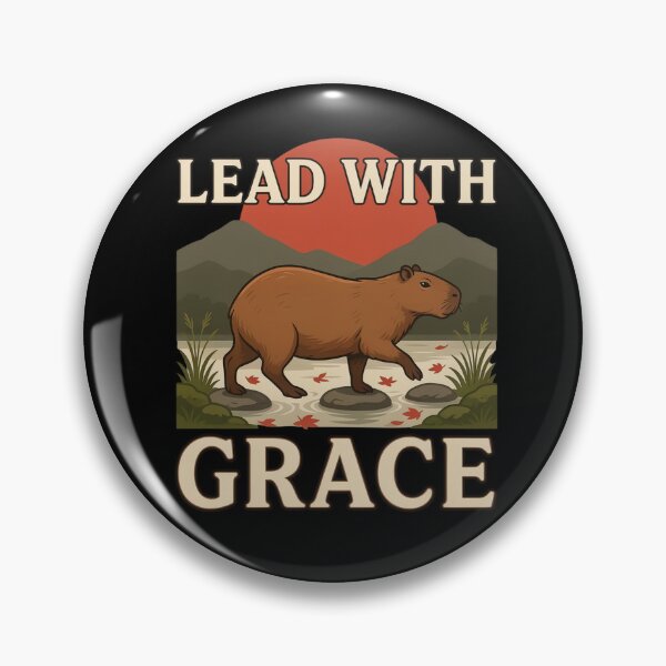 Item preview, Lead With Grace Capybara – Vintage Stoic Zen Design designed and sold by No Excuses Supply.