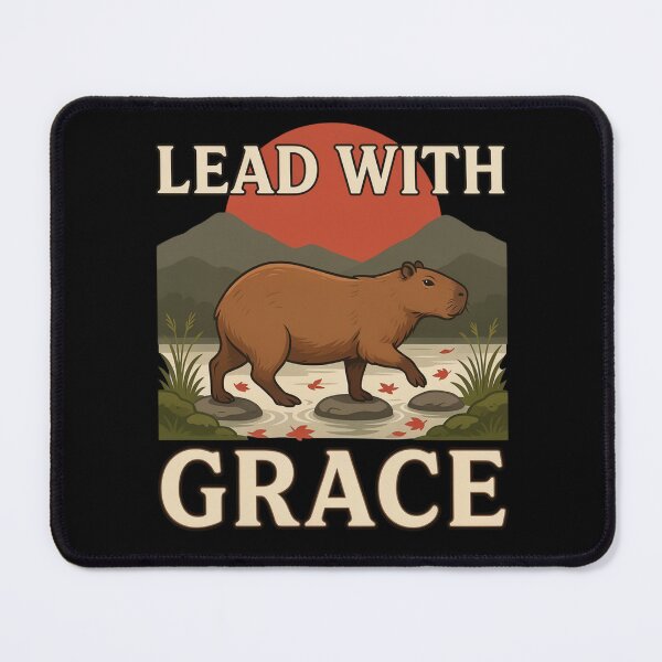 Item preview, Lead With Grace Capybara – Vintage Stoic Zen Design designed and sold by No Excuses Supply.
