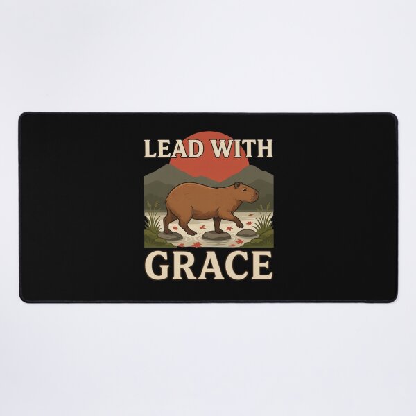 Item preview, Lead With Grace Capybara – Vintage Stoic Zen Design designed and sold by No Excuses Supply.