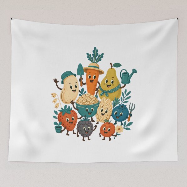 Item preview, Colorful High Fiber Food Art and Healthy Whole Foods Illustration designed and sold by AMICO77.