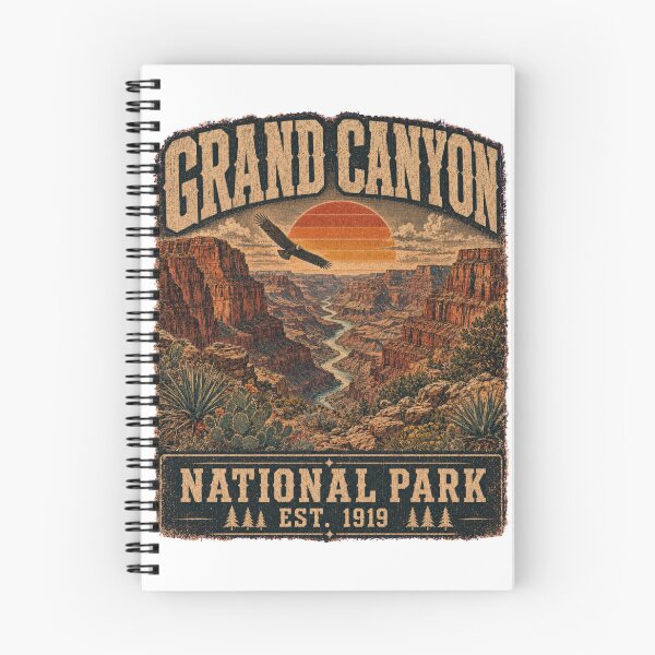 Item preview, Vintage Grand Canyon National Park Condor Sunset Illustration designed and sold by Tobull.