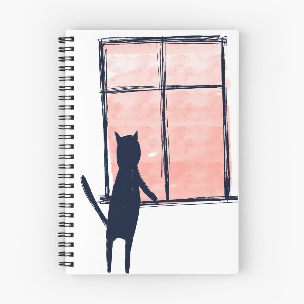 Item preview, Funny Black Cat Window Introvert Meme designed and sold by ArtbyLanaN.