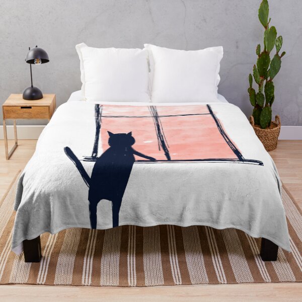 Item preview, Funny Black Cat Window Introvert Meme designed and sold by ArtbyLanaN.