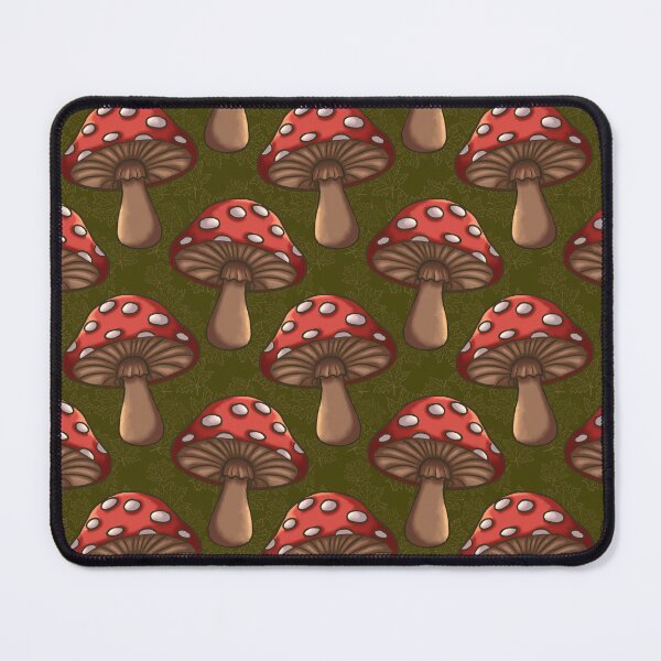 Item preview, Amanita mushroom on olive green maple leaf designed and sold by OhNoNotAgain42.