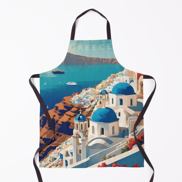 Item preview, Santorini Greece Modern Travel Advertisement designed and sold by Glimmersmith.