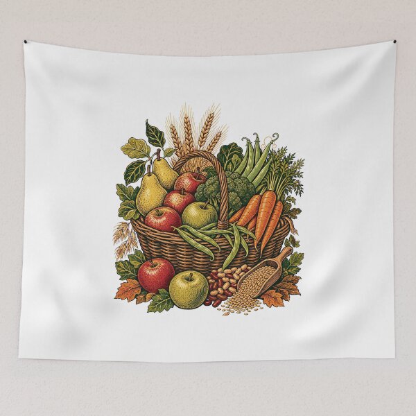 Item preview, Colorful High Fiber Food Art and Healthy Whole Foods Illustration designed and sold by AMICO77.