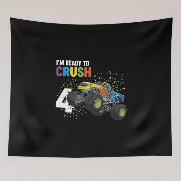 Item preview, I'm Ready To Crush 4 Monster Truck Fourth Birthday Boy Kids designed and sold by PopStars1993.