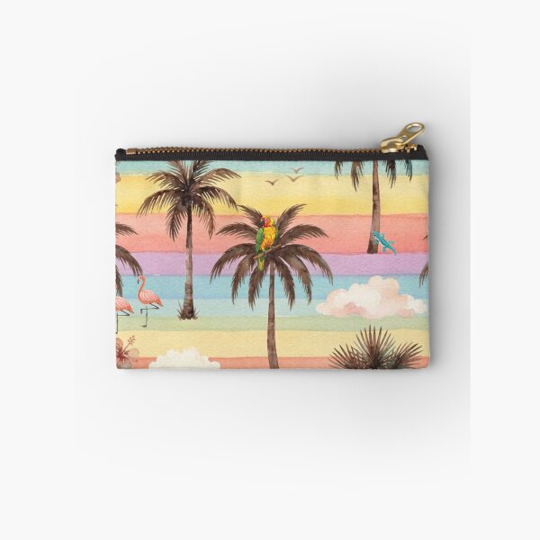 Item preview, Vibrant Tropical Paradise Watercolor Pattern with Palm Trees and Exotic Animals designed and sold by VibranPalette.