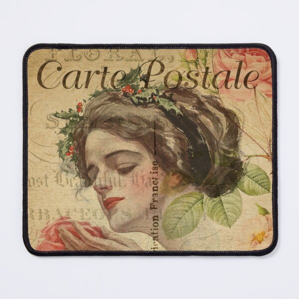 Item preview, Carte Postale Rose – Romantic Portrait Vintage Art designed and sold by MarkedArtPrints.