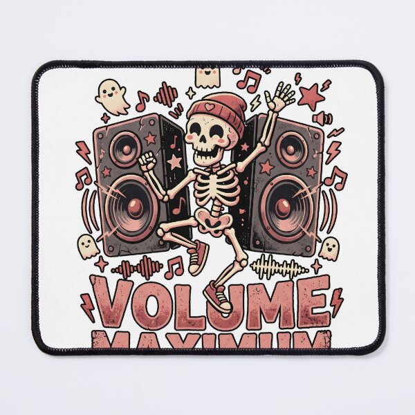 Item preview, Skeleton Wearing Beanie Dancing Between Giant Speakers with Volume Maximum  designed and sold by MisteryDesigner.