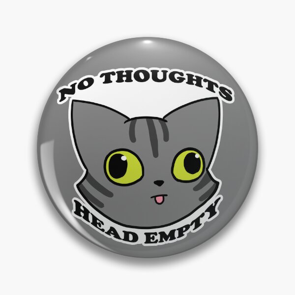 Item preview, No Thoughts(Grey Stripes) designed and sold by DecorativeCats.