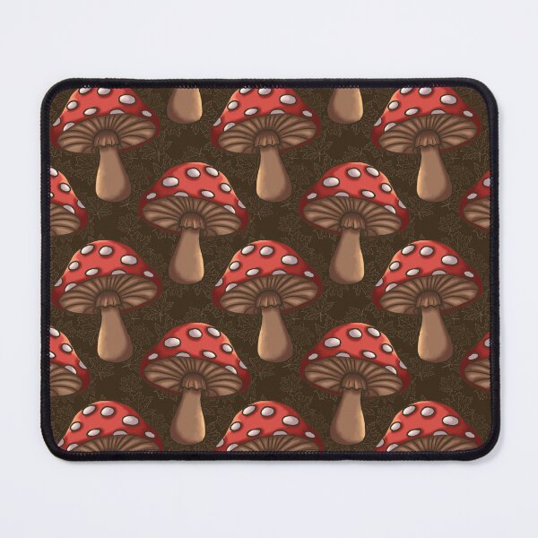 Item preview, Amanita mushroom on chocolate brown maple leaf designed and sold by OhNoNotAgain42.