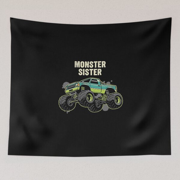 Item preview, Monster Sister Monster Truck Sibling Family Fan  designed and sold by PopStars1993.