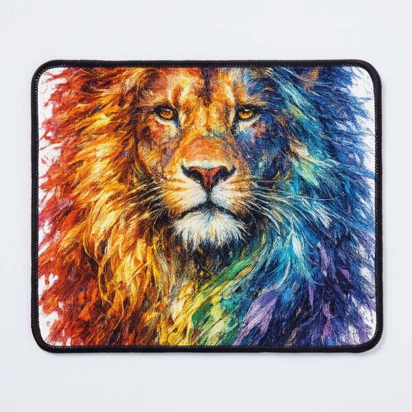 Item preview, Rainbow Watercolor Lion | Colorful Lion Portrait designed and sold by SmikiM.
