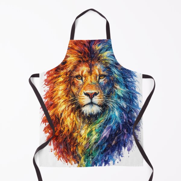 Item preview, Rainbow Watercolor Lion | Colorful Lion Portrait designed and sold by SmikiM.