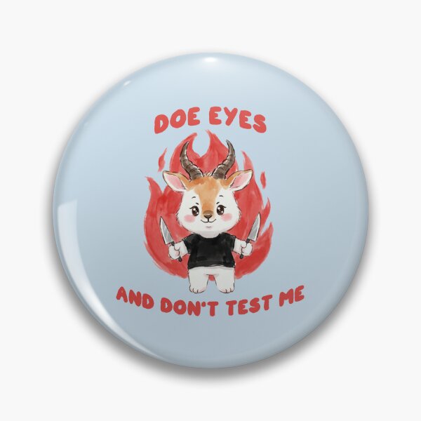 Item preview, Doe Eyes and Don't Test Me — Cute Goat Knives Funny Sticker | Chaotic Cute Animal Humor Gift designed and sold by ArtofDari.