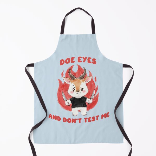 Item preview, Doe Eyes and Don't Test Me — Cute Goat Knives Funny Sticker | Chaotic Cute Animal Humor Gift designed and sold by ArtofDari.