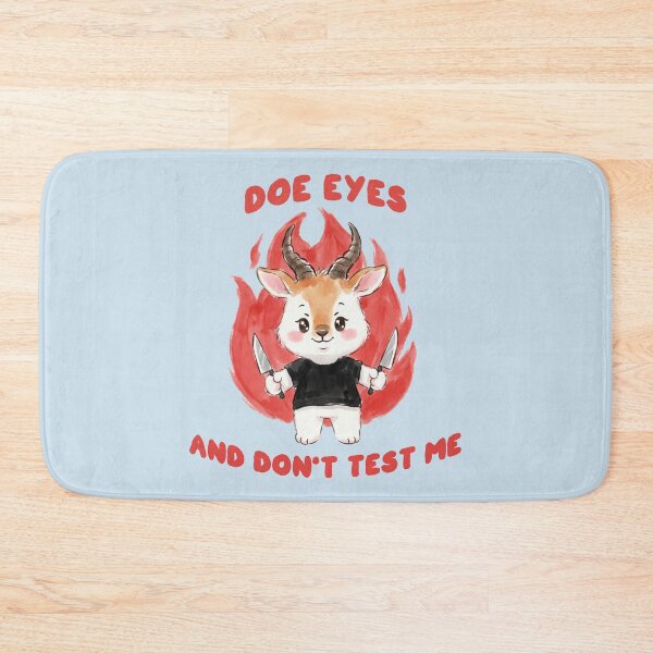 Item preview, Doe Eyes and Don't Test Me — Cute Goat Knives Funny Sticker | Chaotic Cute Animal Humor Gift designed and sold by ArtofDari.