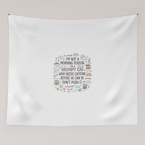 Item preview, Funny Coffee Quote Typography Design | Cute Hand-Drawn Doodle Illustration designed and sold by Sandy-Sketch.