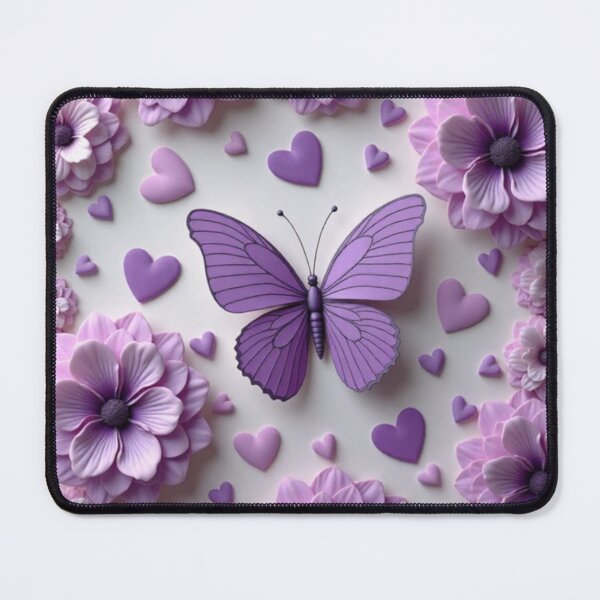 Item preview, Purple Flowers Butterfly Hearts designed and sold by PrincessJStudio.