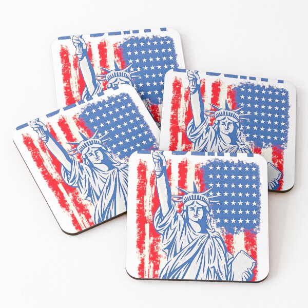 Item preview, Liberty Statue Vintage USA Flag T-Shirt designed and sold by Kittcatking.