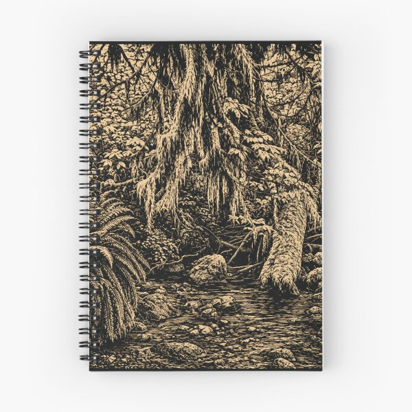 Item preview, Mossy Conifer Forest | Linocut Nature designed and sold by Linoluca.