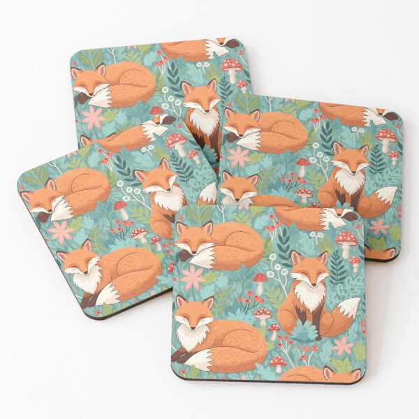 Item preview, Woodland Fox and Mushrooms designed and sold by The Painted Lamb.