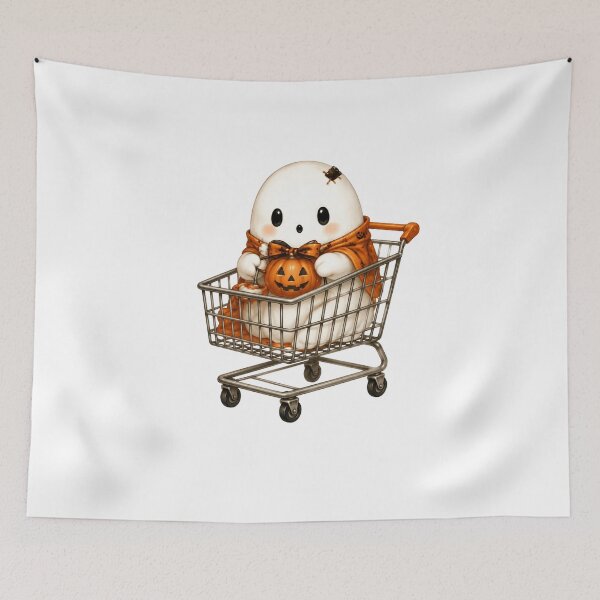 Item preview, Adorable Ghost with Pumpkin designed and sold by abieran.