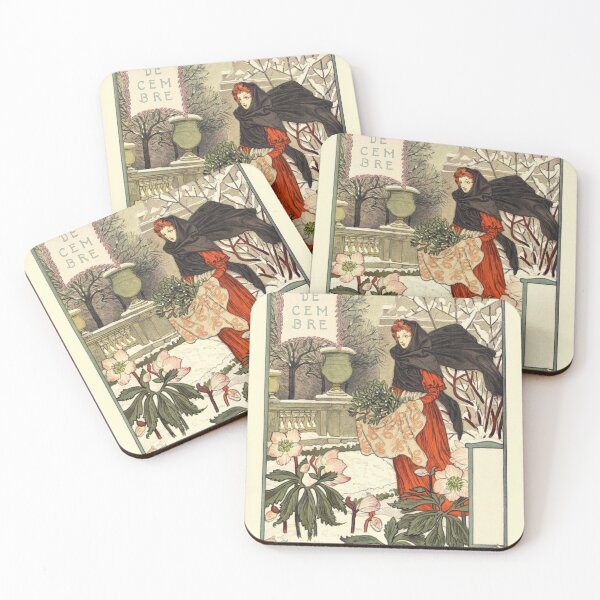 Item preview, Decembre – French Calendar Illustration Vintage Art designed and sold by MarkedArtPrints.