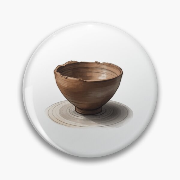 Item preview, Rustic Pottery Clay Bowl Ceramic Wheel Illustration designed and sold by ByKayaPrints.